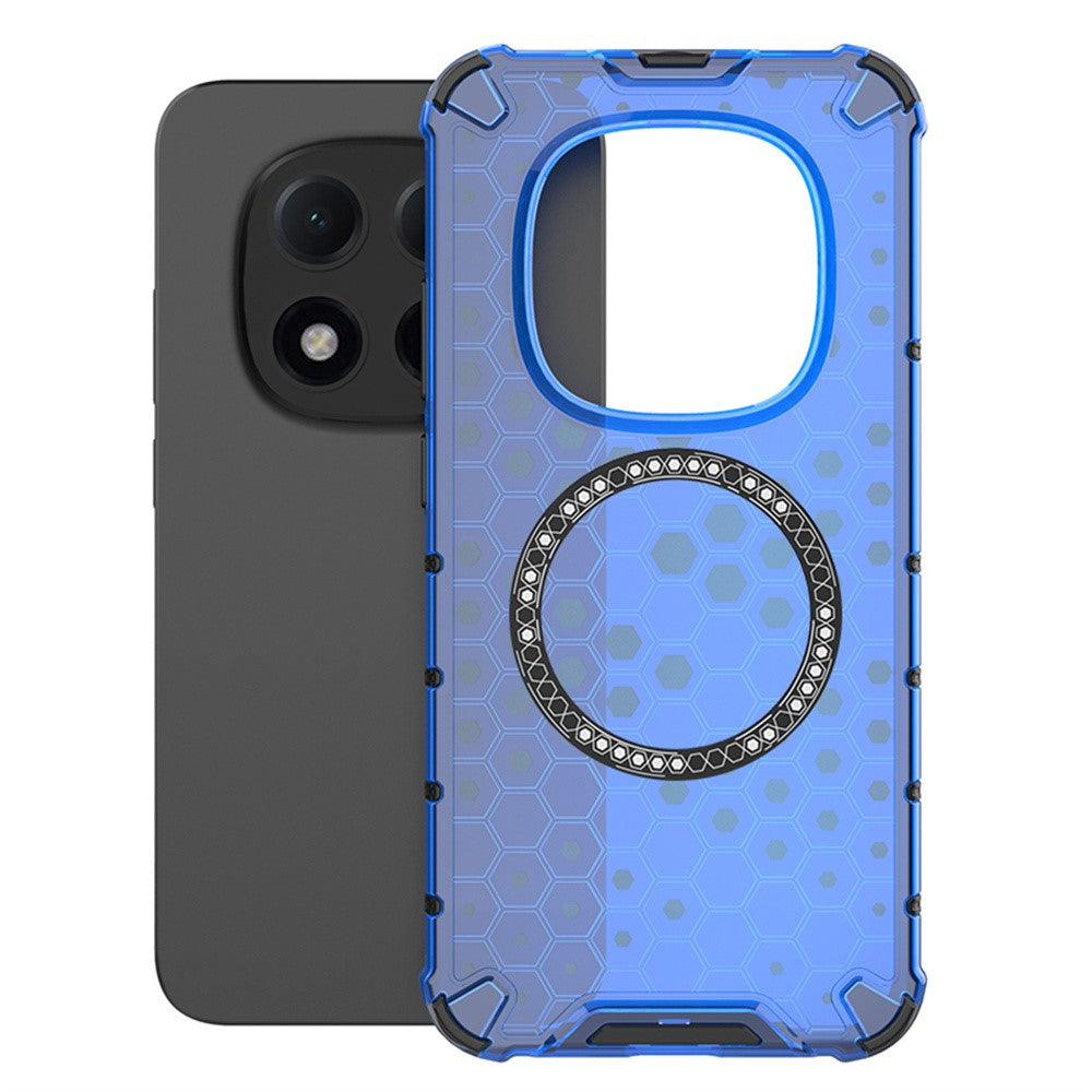For Xiaomi Poco M8 Pro 5G / Redmi Note 15 Pro+ 5G (Global) Magnetic Case Honeycomb Design TPU + PC Phone Cover - Blue