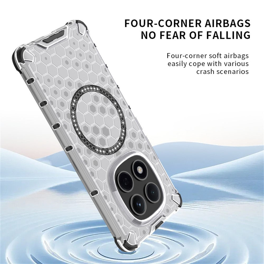 For Xiaomi Poco M8 Pro 5G / Redmi Note 15 Pro+ 5G (Global) Magnetic Case Honeycomb Design TPU + PC Phone Cover - Blue