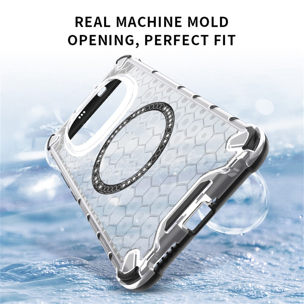For Xiaomi Poco M8 Pro 5G / Redmi Note 15 Pro+ 5G (Global) Magnetic Case Honeycomb Design TPU + PC Phone Cover - Blue
