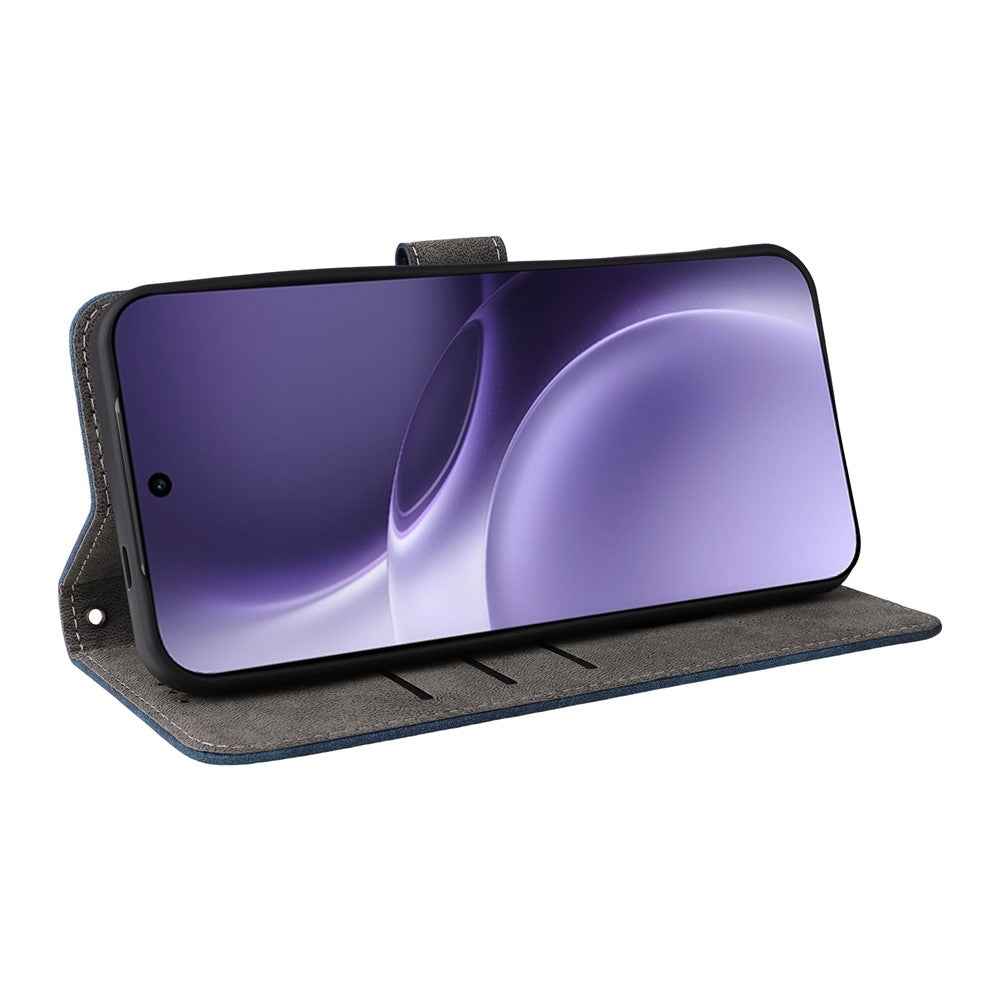 For vivo X300 Pro 5G Case Wallet RFID Blocking PU Leather Phone Cover Stand with Strap - Blue