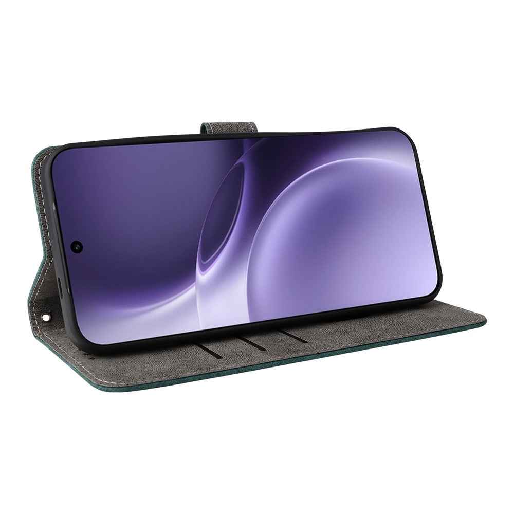 For vivo X300 Pro 5G Case Wallet RFID Blocking PU Leather Phone Cover Stand with Strap - Green