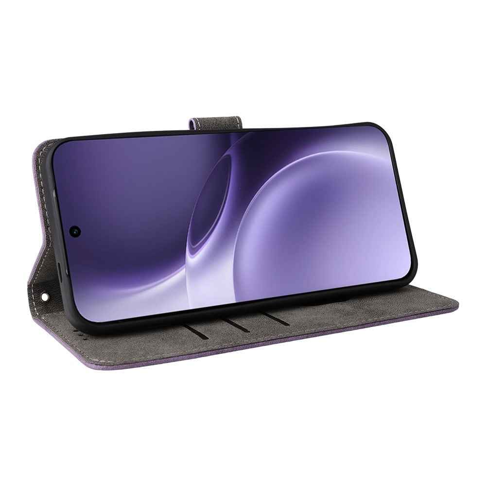 For vivo X300 Pro 5G Case Wallet RFID Blocking PU Leather Phone Cover Stand with Strap - Purple