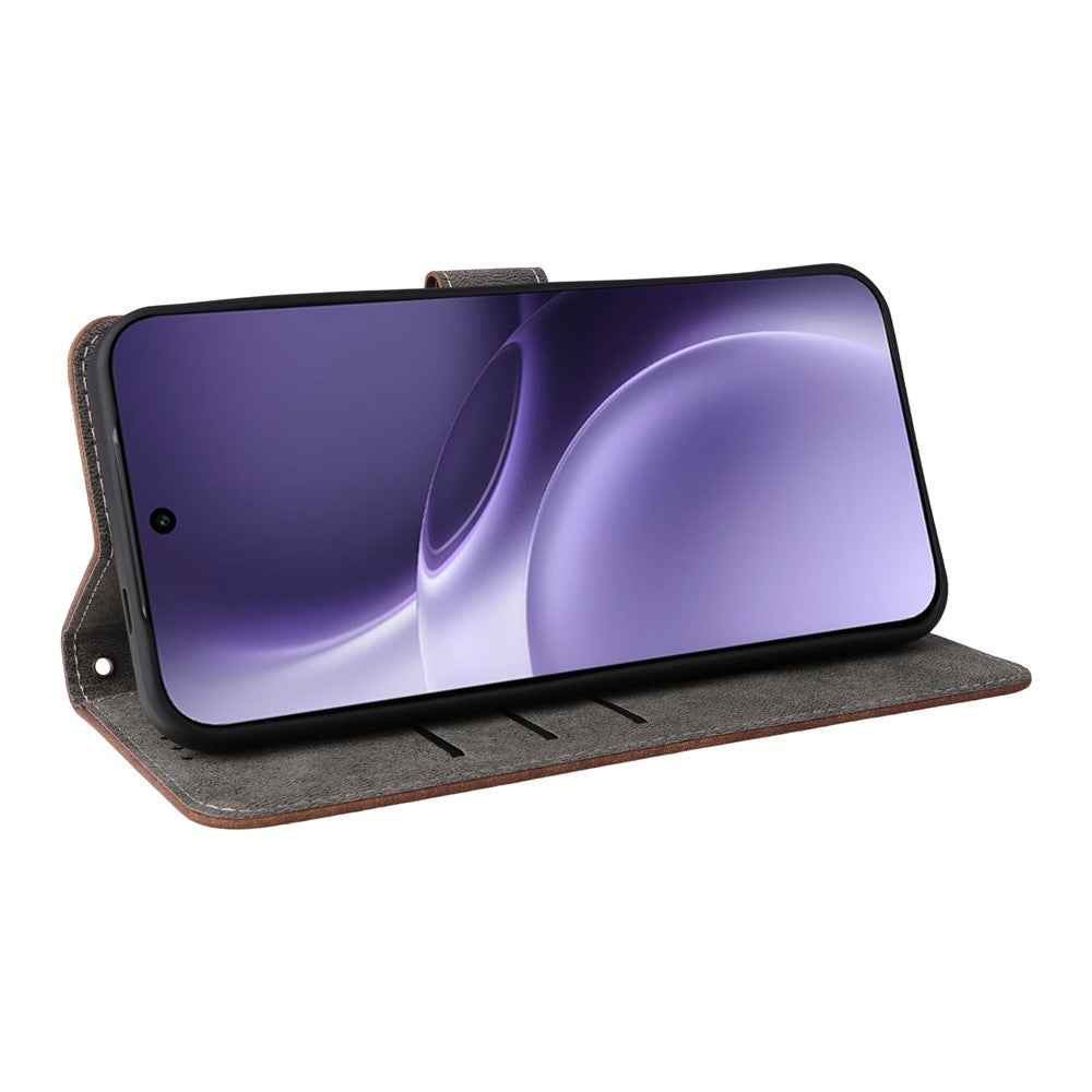 For vivo X300 Pro 5G Case Wallet RFID Blocking PU Leather Phone Cover Stand with Strap - Brown