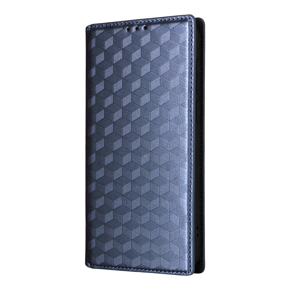 For vivo X300 Pro 5G Case Wallet Rhombus Imprinted PU Leather Phone Cover - Blue