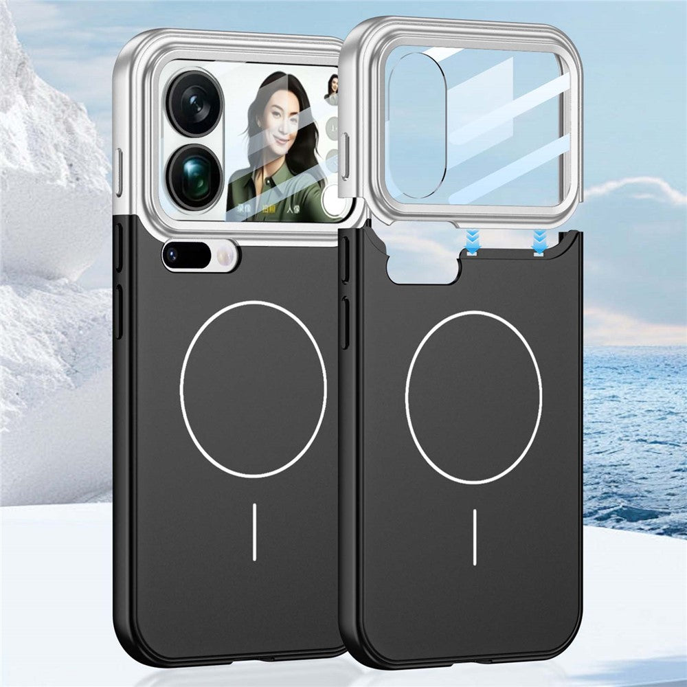 GKK For Xiaomi 17 Pro Max Case with Lens Film Detachable Camera Frame Contrast Color PC Phone Cover Magnetic Case - Silver / Black