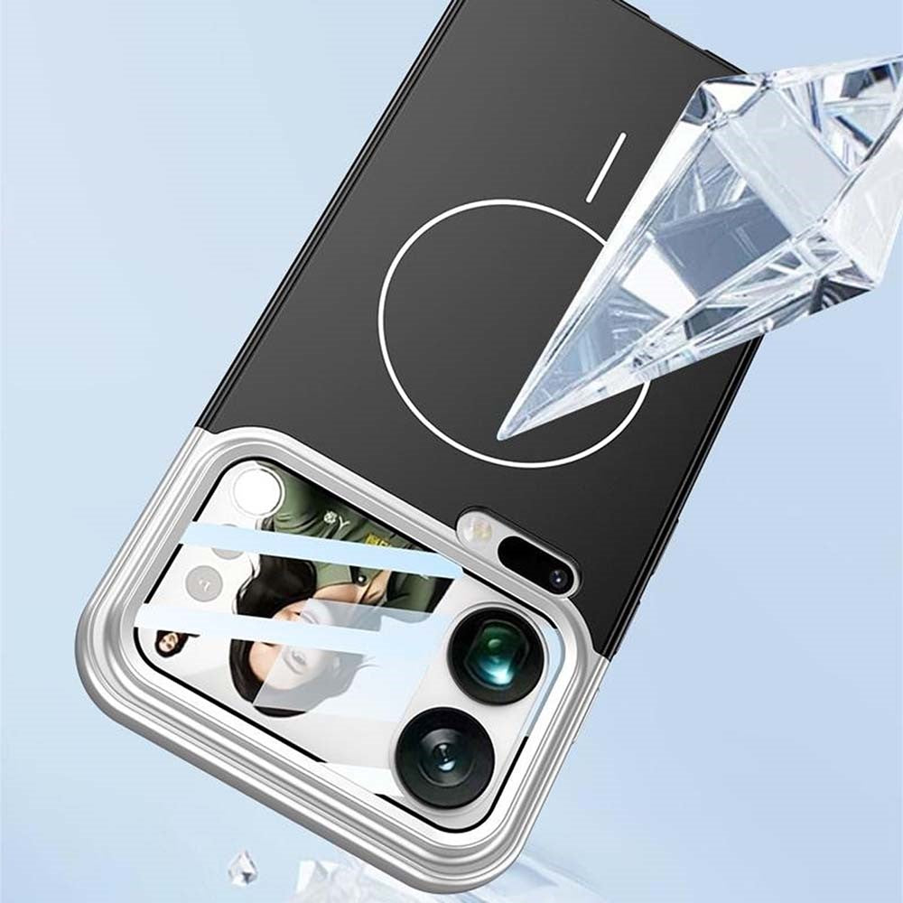 GKK For Xiaomi 17 Pro Max Case with Lens Film Detachable Camera Frame Contrast Color PC Phone Cover Magnetic Case - Silver / Black