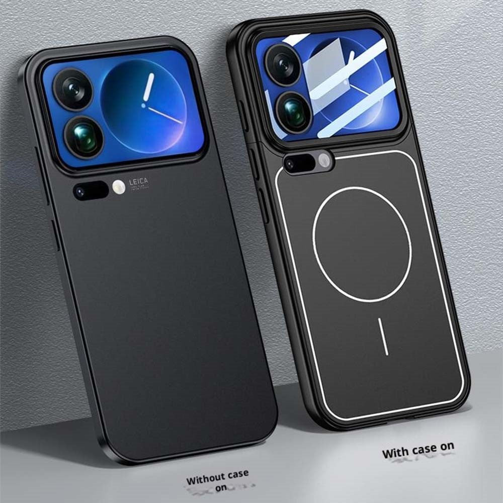 GKK For Xiaomi 17 Pro Max Case with Lens Film Detachable Camera Cover Contrast Color Frame Line PC Phone Shell Magnetic Case - Black  /  Black