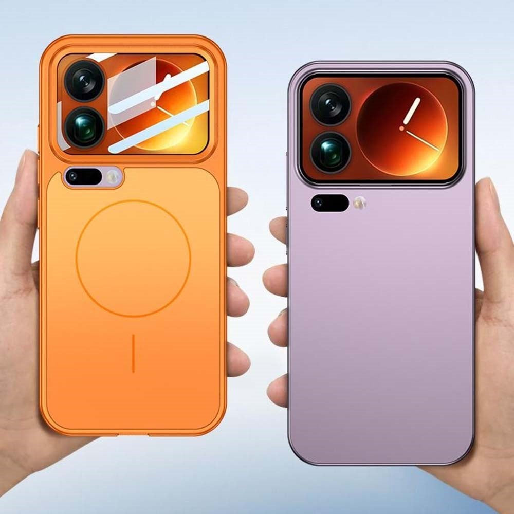 For Xiaomi 17 Pro Max Magnetic Case Transform to for iPhone 17 Pro Max Matte PC Phone Cover with Rear Screen Film - Silver