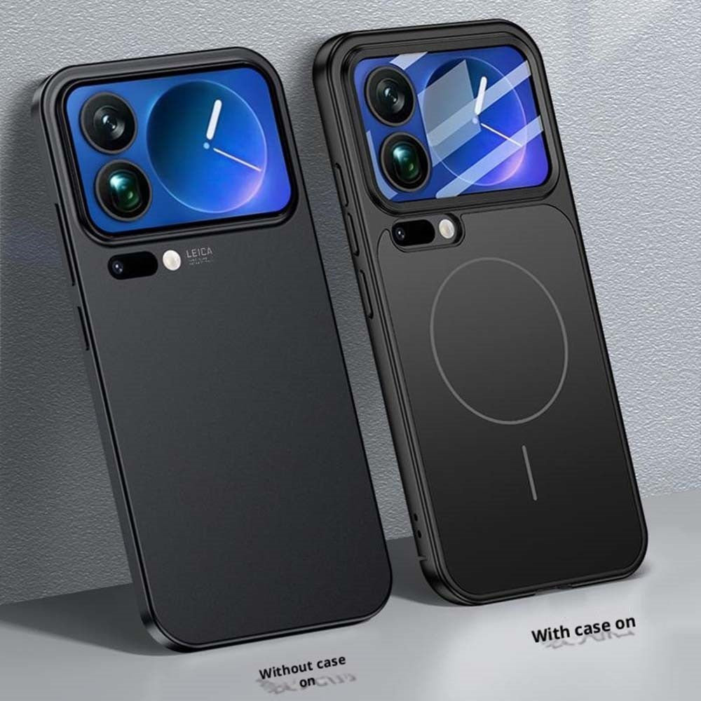 For Xiaomi 17 Pro Max Magnetic Case Transform to for iPhone 17 Pro Max Matte PC Phone Cover with Rear Screen Film - Black