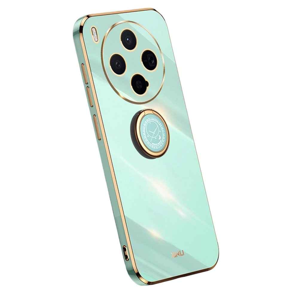 Bulk Purchasing XINLI For vivo X300 5G Case Ring Kickstand Electroplating TPU Phone Cover - Cyan