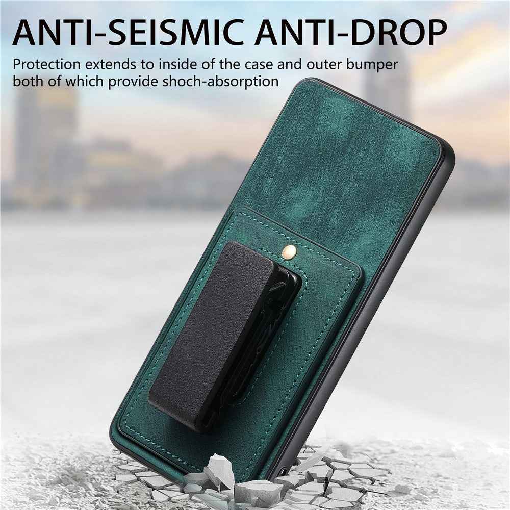 For Xiaomi 17 Pro Case with Clip Kickstand Anti Drop PC TPU PU Phone Cover - Green