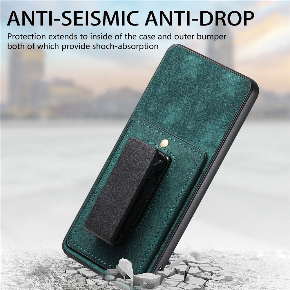 For Xiaomi 17 Pro Max Case with Clip Kickstand Anti Drop PC TPU PU Phone Cover - Green