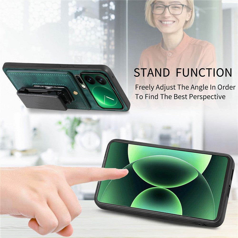 For Xiaomi 17 Pro Max Case with Clip Kickstand Anti Drop PC TPU PU Phone Cover - Green