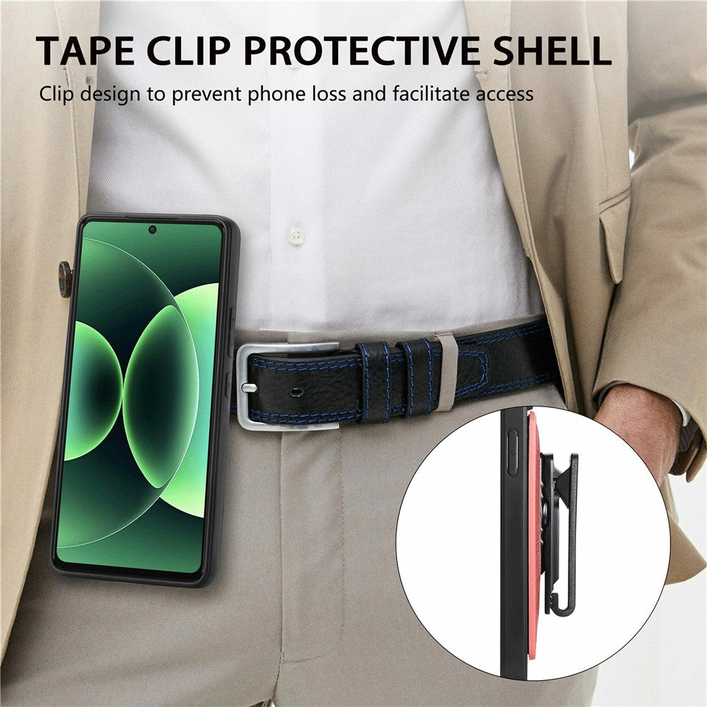 For Xiaomi 17 Pro Max Case with Clip Kickstand Anti Drop PC TPU PU Phone Cover - Pink