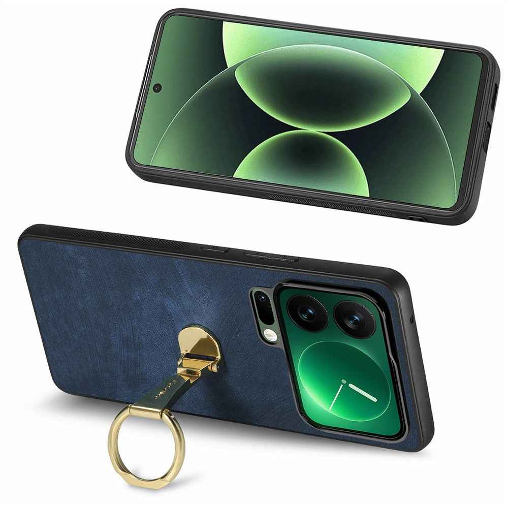 CASENEO D22 For Xiaomi 17 Pro Case Folding Kickstand Retro Leather Back Phone Cover - Blue