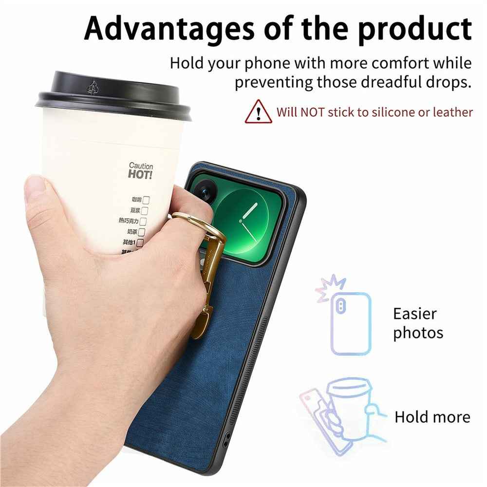 CASENEO D22 For Xiaomi 17 Pro Case Folding Kickstand Retro Leather Back Phone Cover - Blue