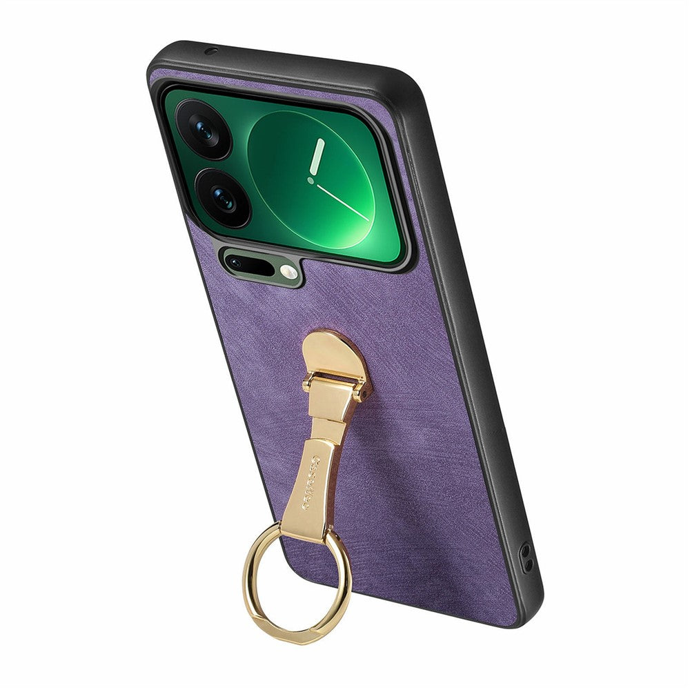 CASENEO D22 For Xiaomi 17 Pro Max Case Folding Kickstand Retro Leather Back Phone Cover - Purple