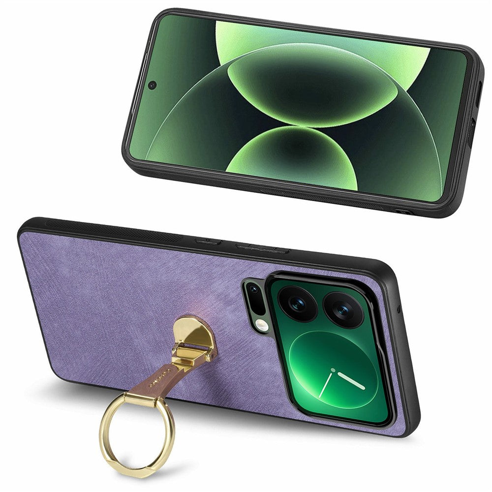 CASENEO D22 For Xiaomi 17 Pro Max Case Folding Kickstand Retro Leather Back Phone Cover - Purple