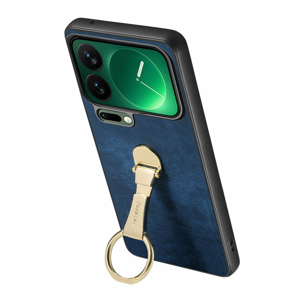 CASENEO D22 For Xiaomi 17 Pro Max Case Folding Kickstand Retro Leather Back Phone Cover - Blue