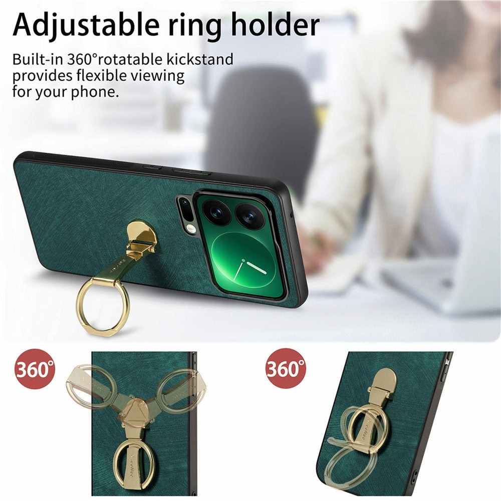 CASENEO D22 For Xiaomi 17 Pro Max Case Folding Kickstand Retro Leather Back Phone Cover - Green