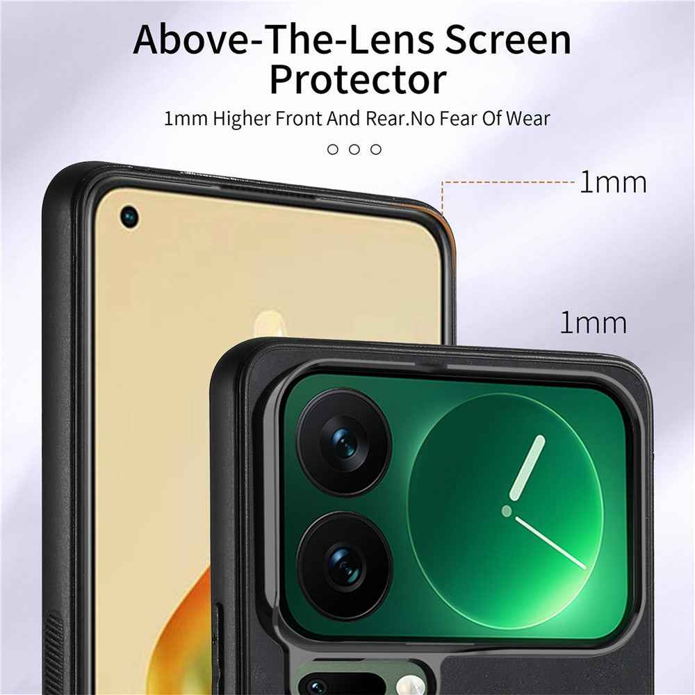 For Xiaomi 17 Pro Case Kickstand Leather + TPU Non-Slip Protective Cover with Card Slots - Black