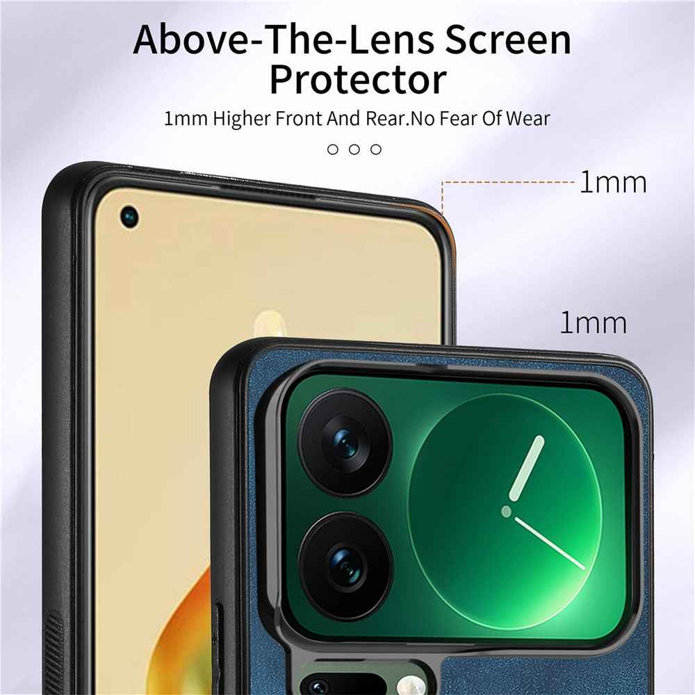 For Xiaomi 17 Pro Case Kickstand Leather + TPU Non-Slip Protective Cover with Card Slots - Blue