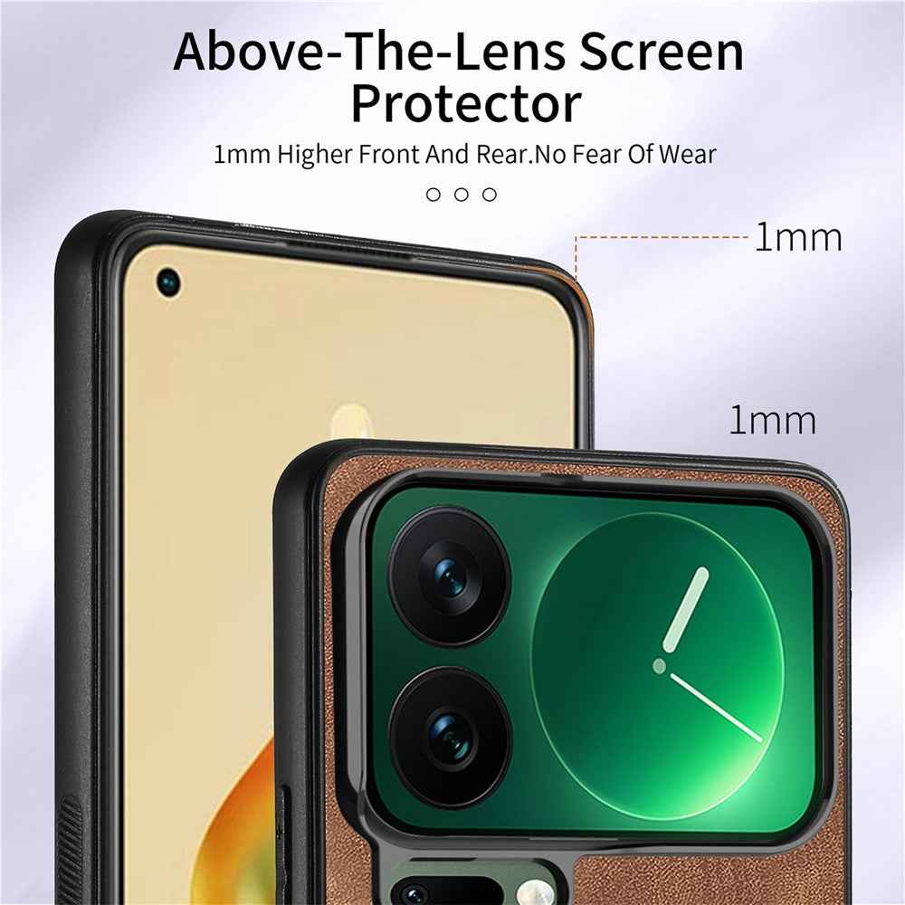 For Xiaomi 17 Pro Case Kickstand Leather + TPU Non-Slip Protective Cover with Card Slots - Brown