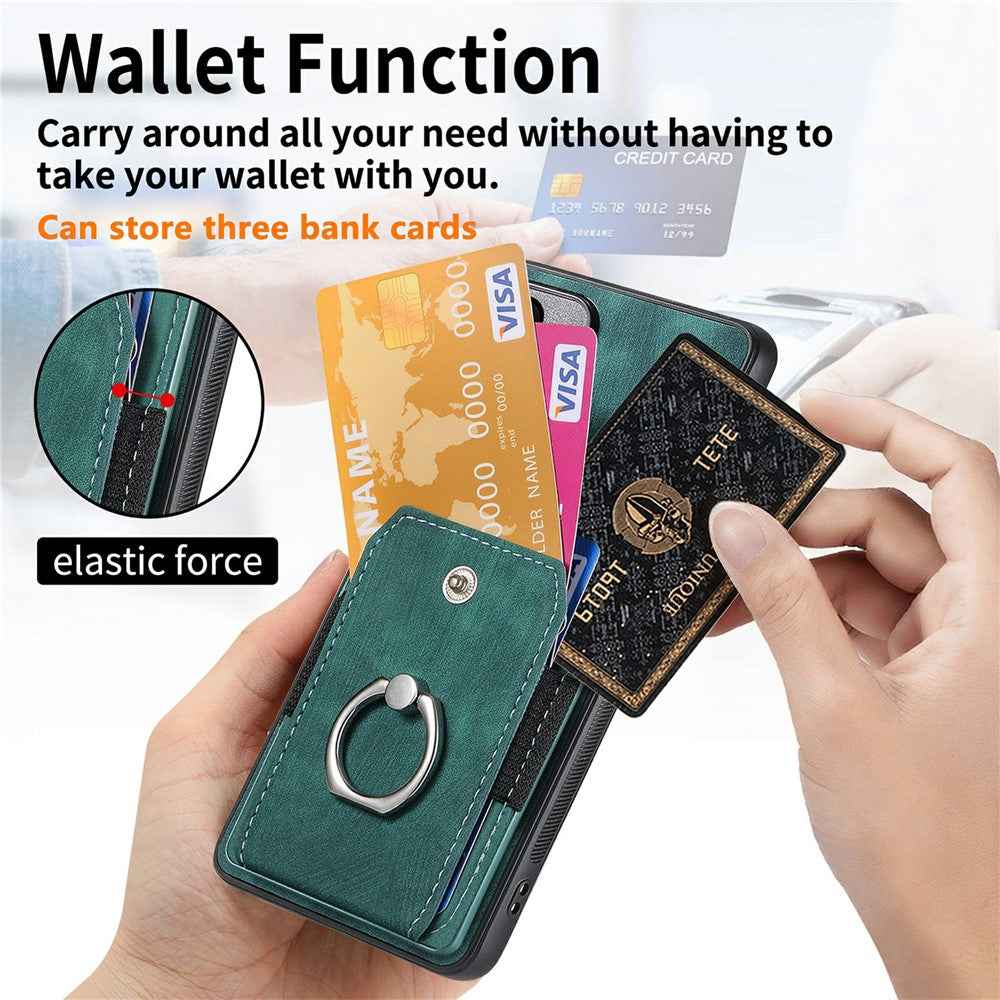 For Xiaomi 17 Pro Case Kickstand Leather + TPU Non-Slip Protective Cover with Card Slots - Green
