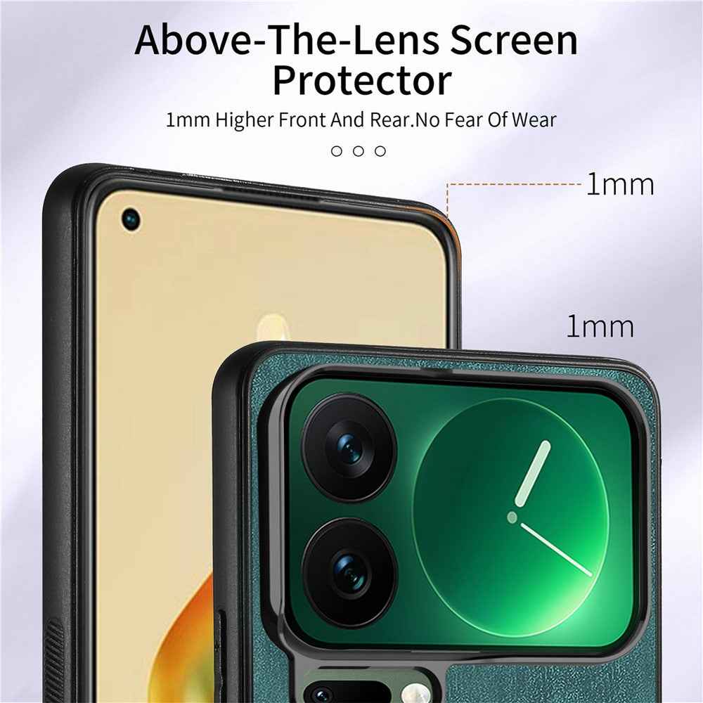 For Xiaomi 17 Pro Case Kickstand Leather + TPU Non-Slip Protective Cover with Card Slots - Green