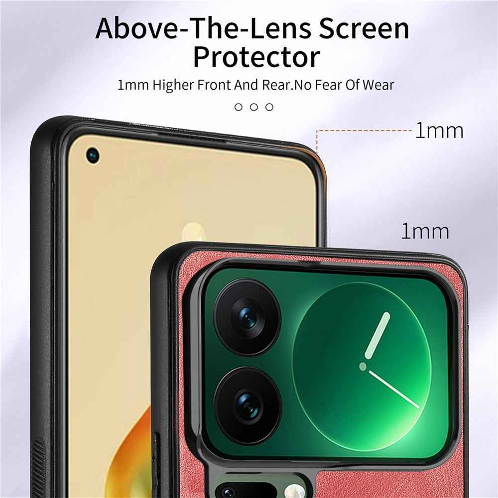 For Xiaomi 17 Pro Case Kickstand Leather + TPU Non-Slip Protective Cover with Card Slots - Pink