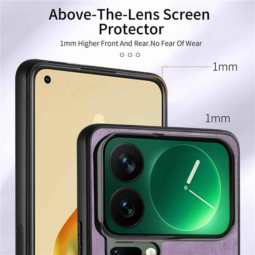 For Xiaomi 17 Pro Case Kickstand Leather + TPU Non-Slip Protective Cover with Card Slots - Purple