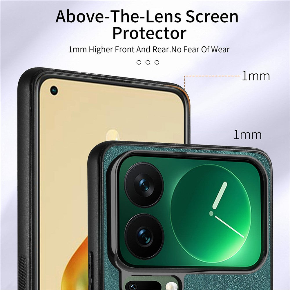 For Xiaomi 17 Pro Max Case Kickstand Leather + TPU Non-Slip Protective Cover with Card Slots - Green