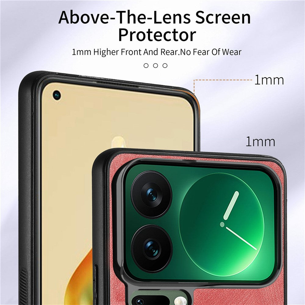 For Xiaomi 17 Pro Max Case Kickstand Leather + TPU Non-Slip Protective Cover with Card Slots - Pink