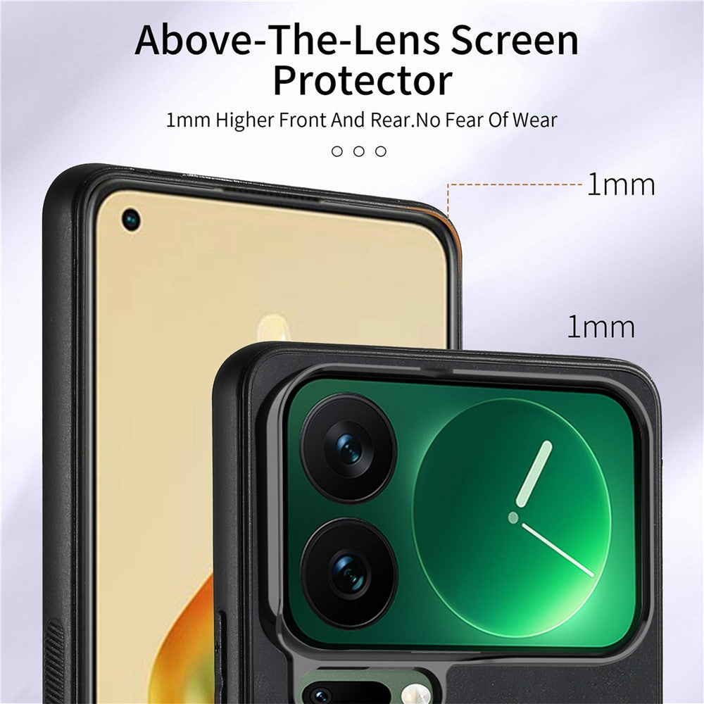 For Xiaomi 17 Pro Max Case Kickstand Leather + TPU Non-Slip Protective Cover with Card Slots - Black