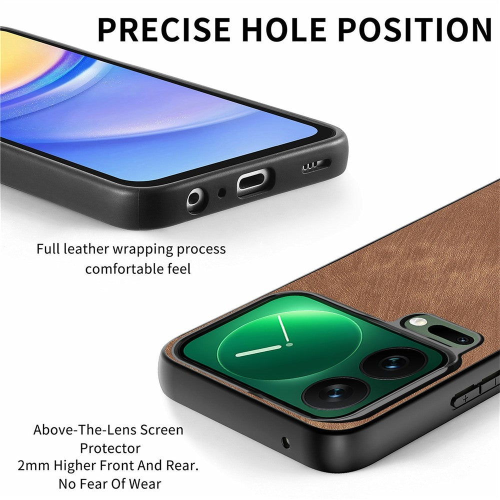 For Xiaomi 17 Pro Max Case Shockproof Slim Retro Leather Phone Back Cover - Brown