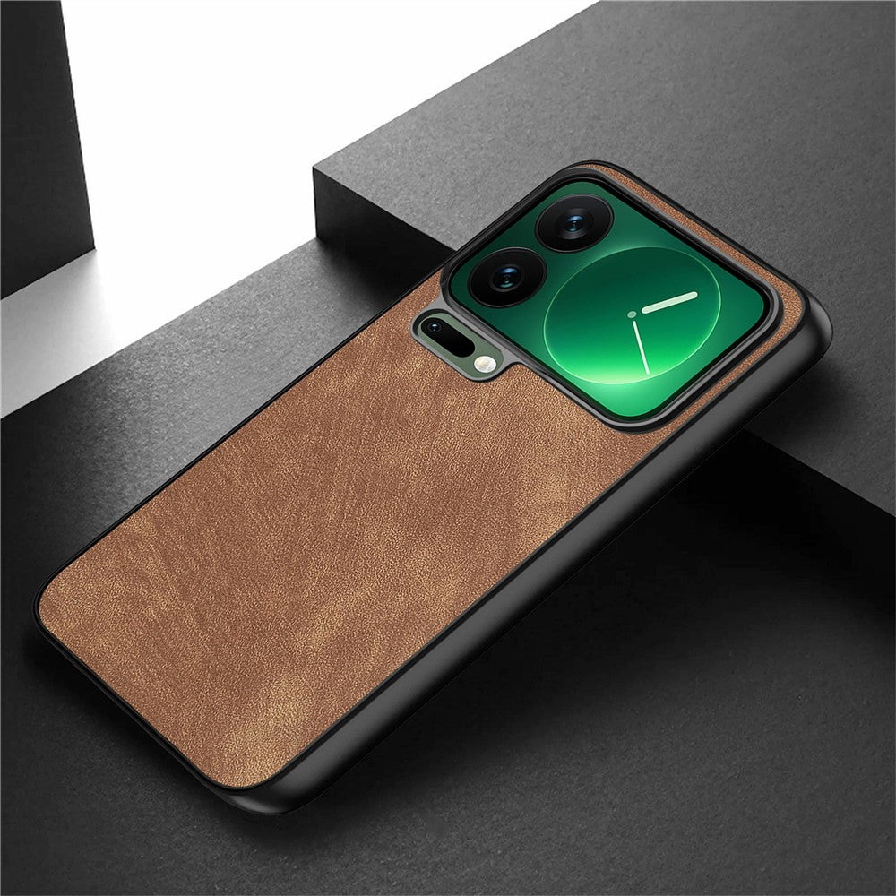 For Xiaomi 17 Pro Max Case Shockproof Slim Retro Leather Phone Back Cover - Brown
