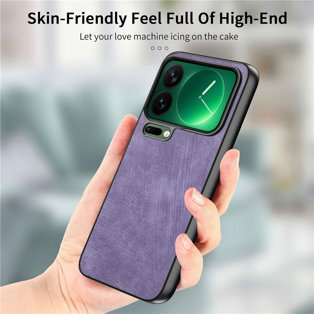 For Xiaomi 17 Pro Max Case Shockproof Slim Retro Leather Phone Back Cover - Purple