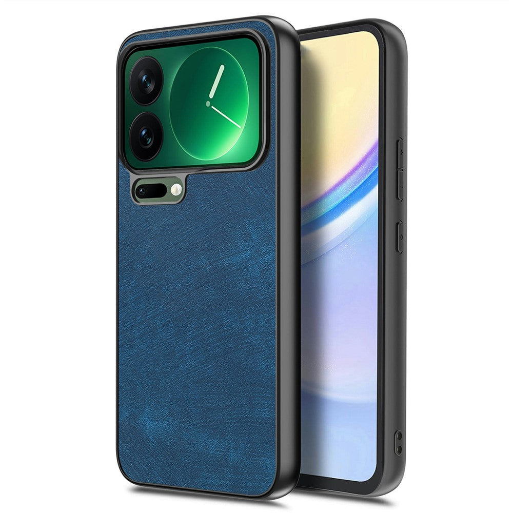 For Xiaomi 17 Pro Max Case Shockproof Slim Retro Leather Phone Back Cover - Blue