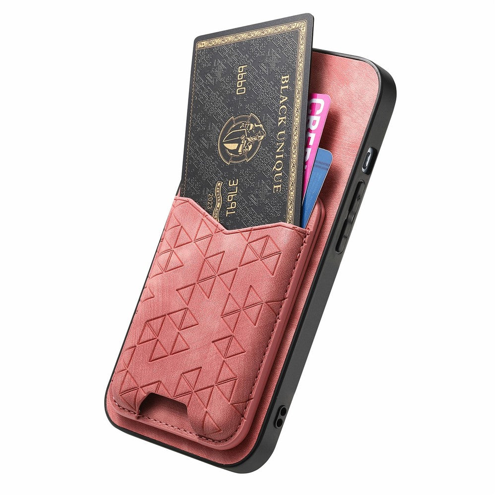 For Xiaomi 17 Pro Max Case Imprinted Pattern Card Holder Kickstand Leather Back Cover - Pink