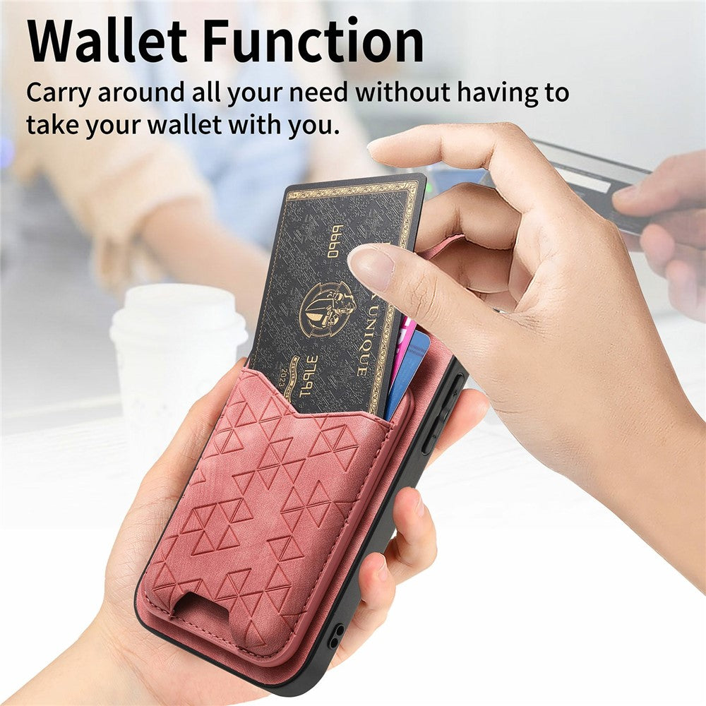 For Xiaomi 17 Pro Max Case Imprinted Pattern Card Holder Kickstand Leather Back Cover - Pink