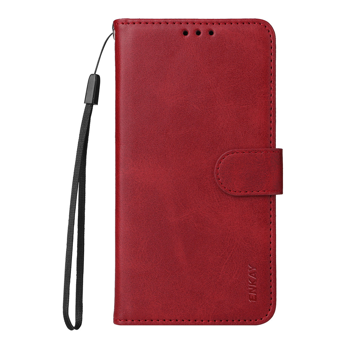 For Motorola Edge 70 5G PU Leather Wallet Case ENKAY HAT PRINCE Phone Stand Cover with 9H Tempered Glass - Red