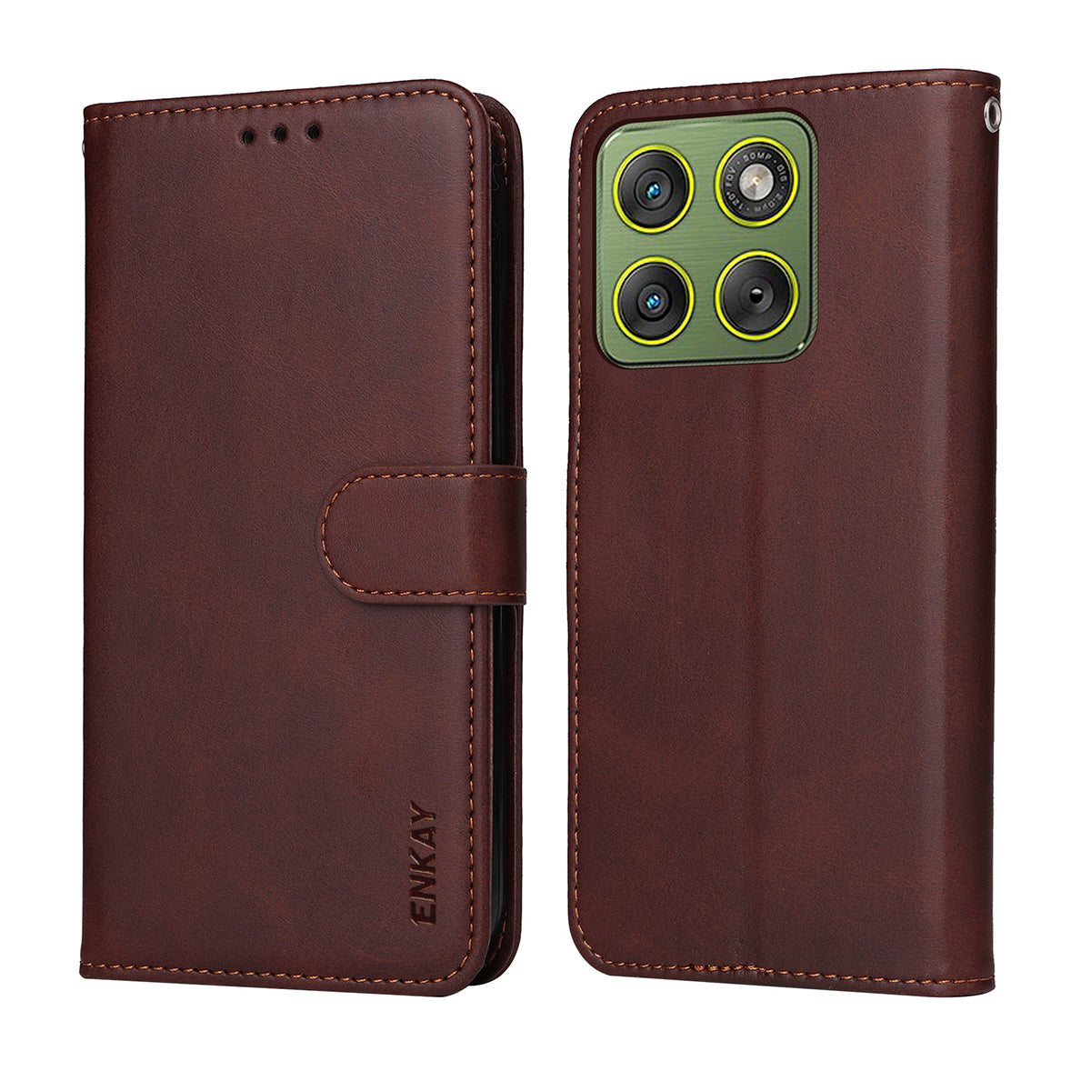 For Motorola Edge 70 5G PU Leather Wallet Case ENKAY HAT PRINCE Phone Stand Cover with 9H Tempered Glass - Red