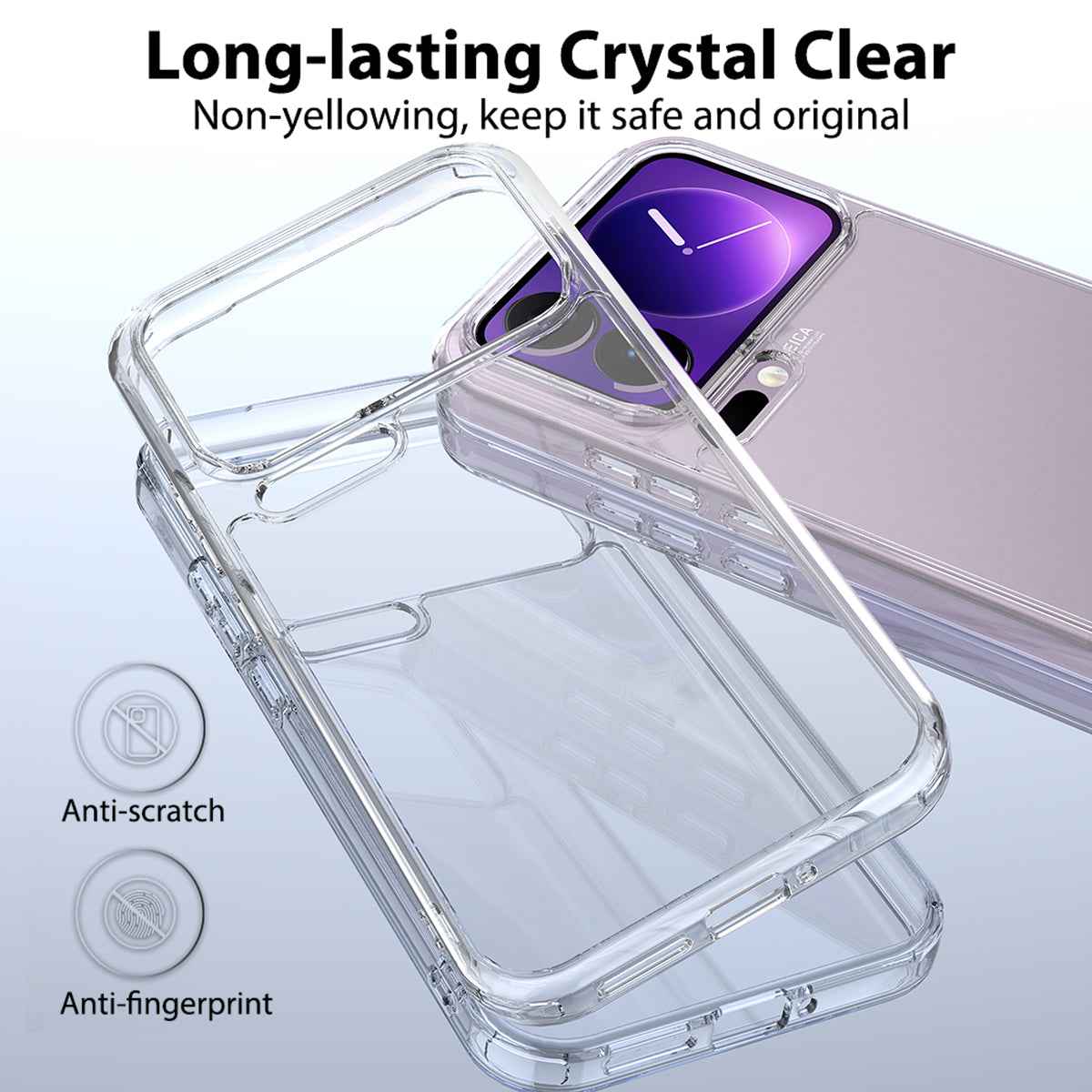 For Xiaomi 17 Pro Clear Phone Case TPU+Acrylic Shockproof Phone Back Cover - Clear