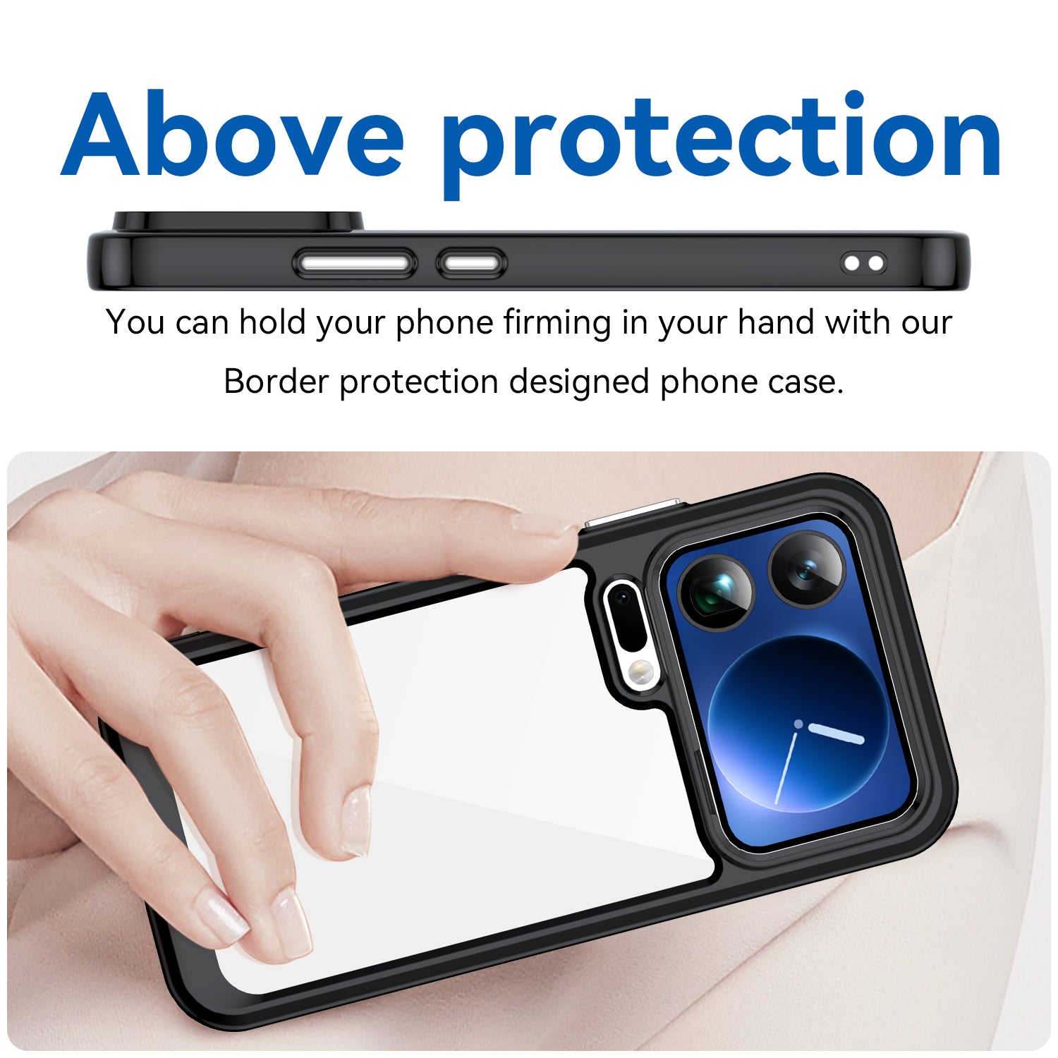 For Xiaomi 17 Pro Max Phone Case WANLONFENG XC Series TPU Acrylic Cover with Tempered Glass (Big Lens Hole) - Black