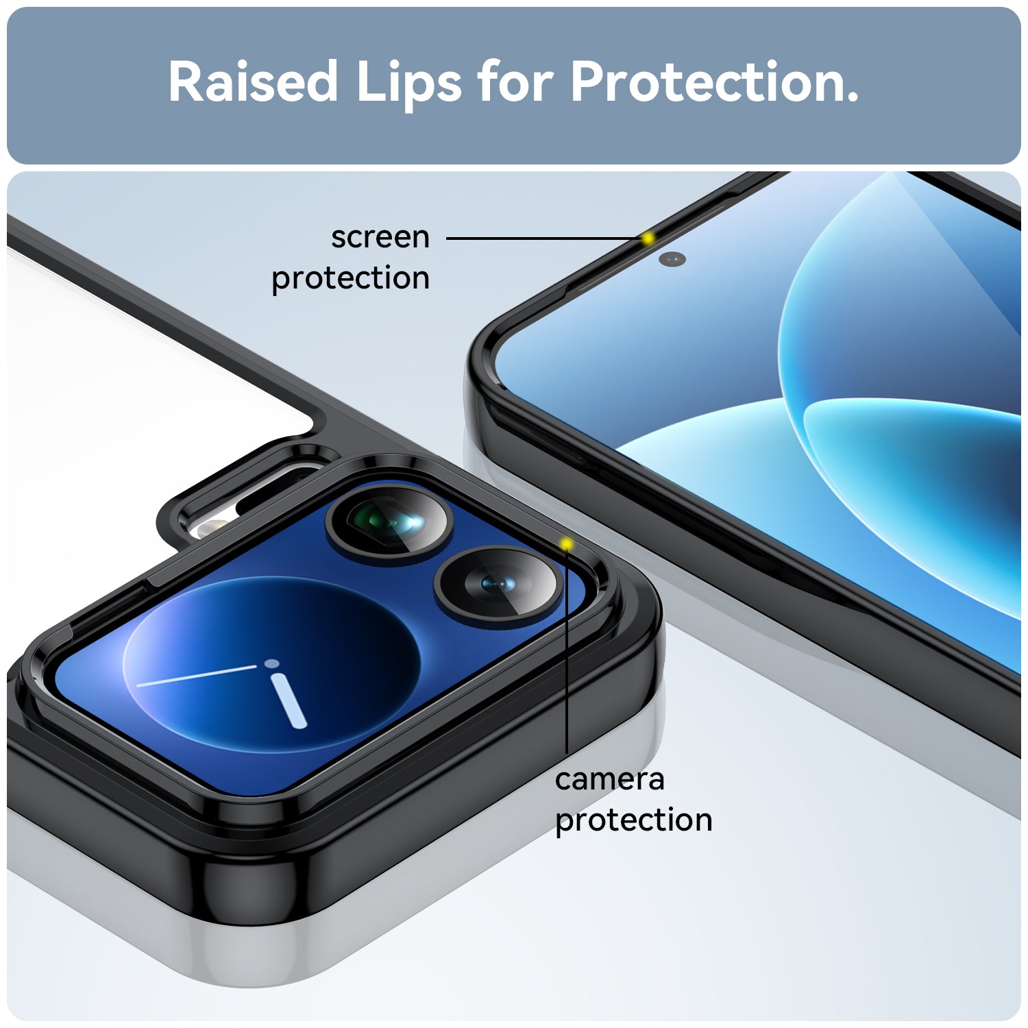 For Xiaomi 17 Pro Max Phone Case WANLONFENG XC Series TPU Acrylic Cover with Tempered Glass (Big Lens Hole) - Black