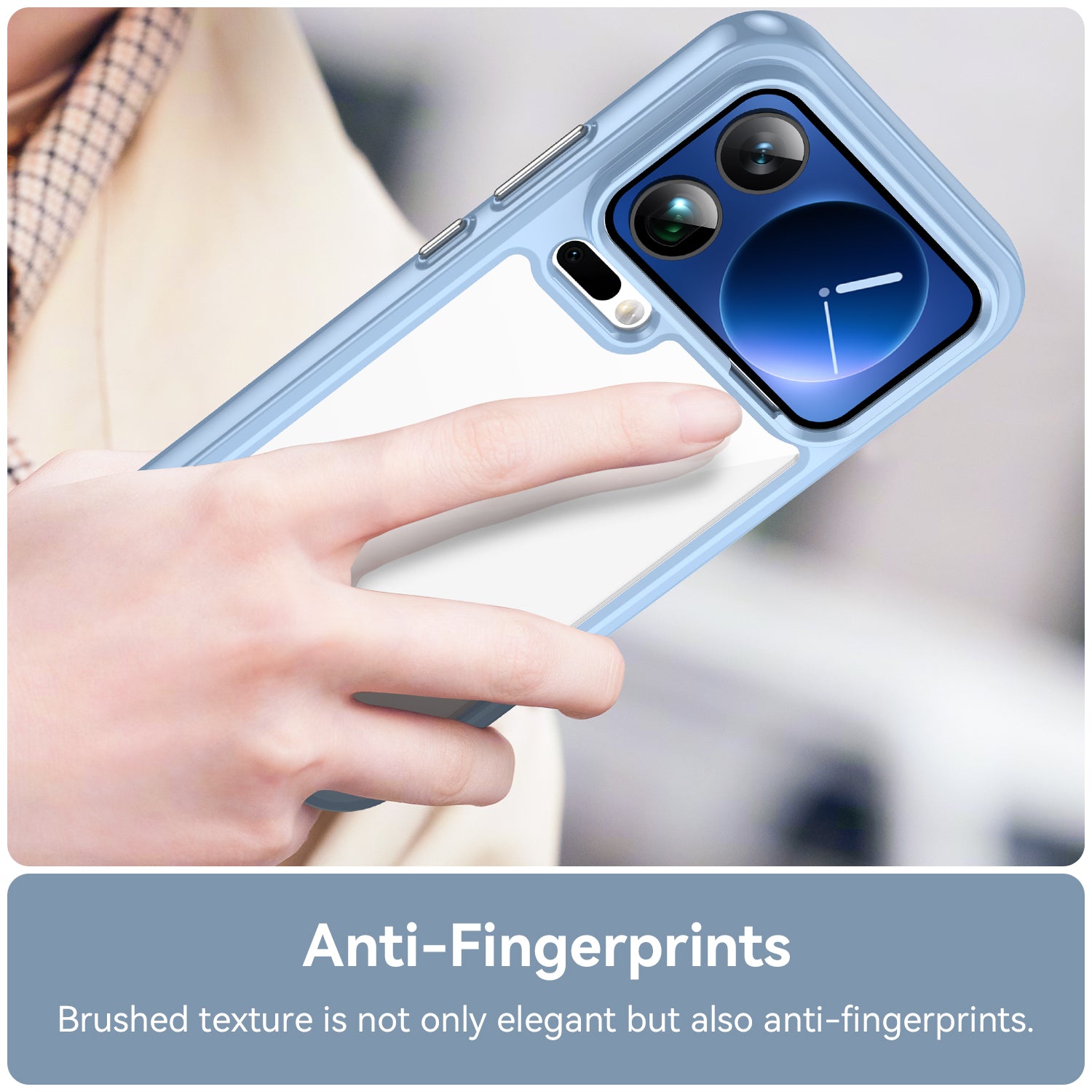 For Xiaomi 17 Pro Max Phone Case WANLONFENG XC Series TPU Acrylic Cover with Tempered Glass (Big Lens Hole) - Blue