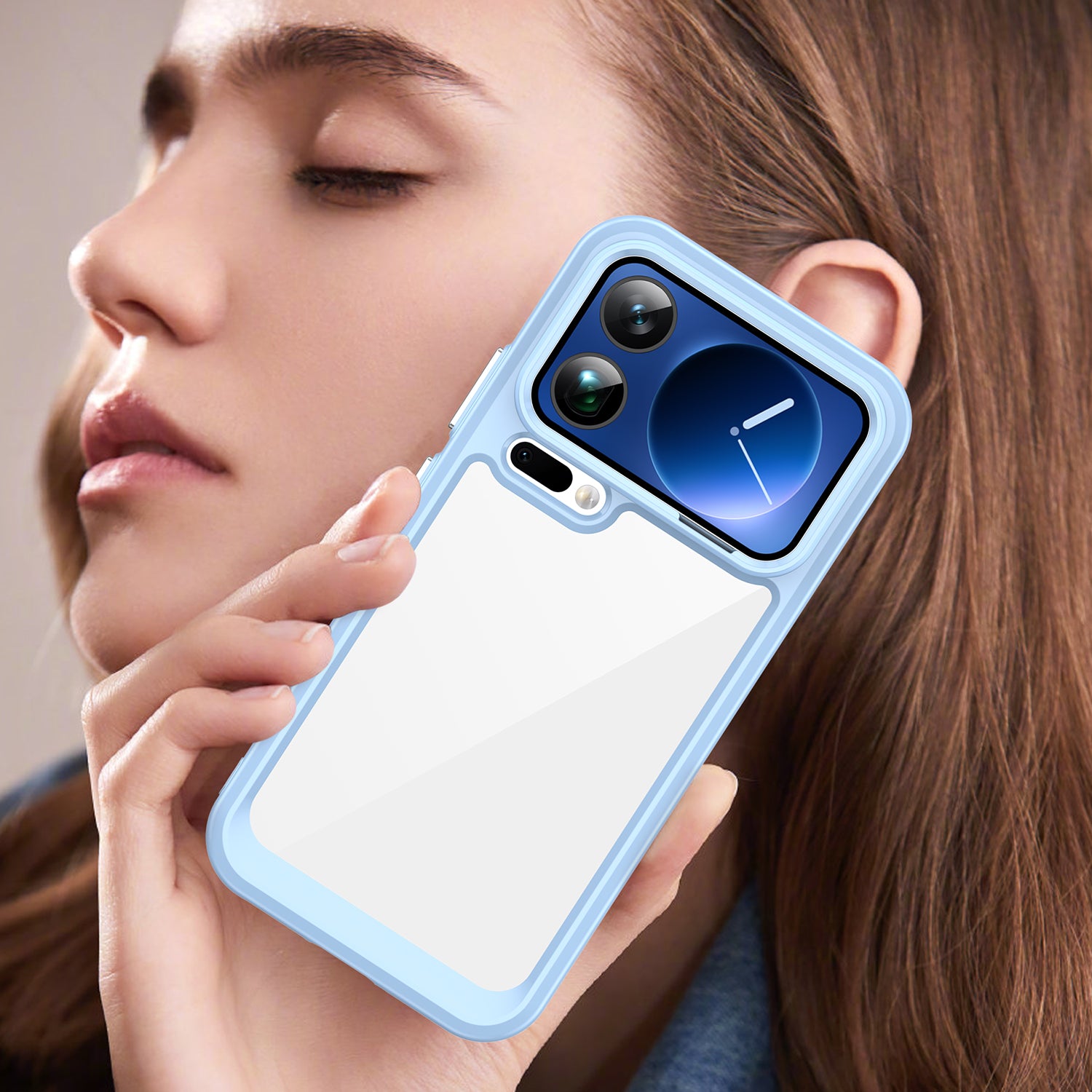 For Xiaomi 17 Pro Max Phone Case WANLONFENG XC Series TPU Acrylic Cover with Tempered Glass (Big Lens Hole) - Blue