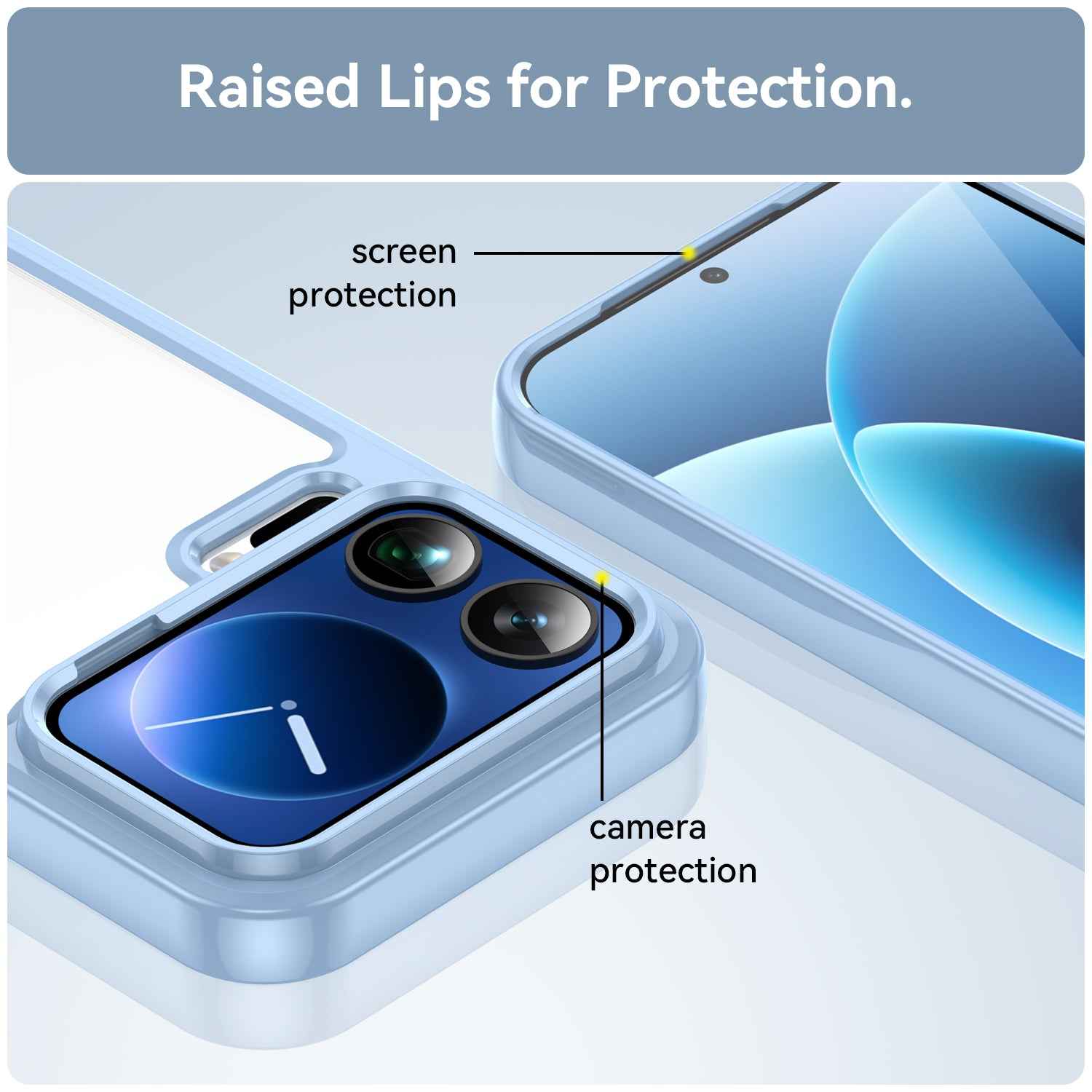 For Xiaomi 17 Pro Phone Case WANLONFENG XC Series TPU Acrylic Cover with Tempered Glass (Big Lens Hole) - Blue