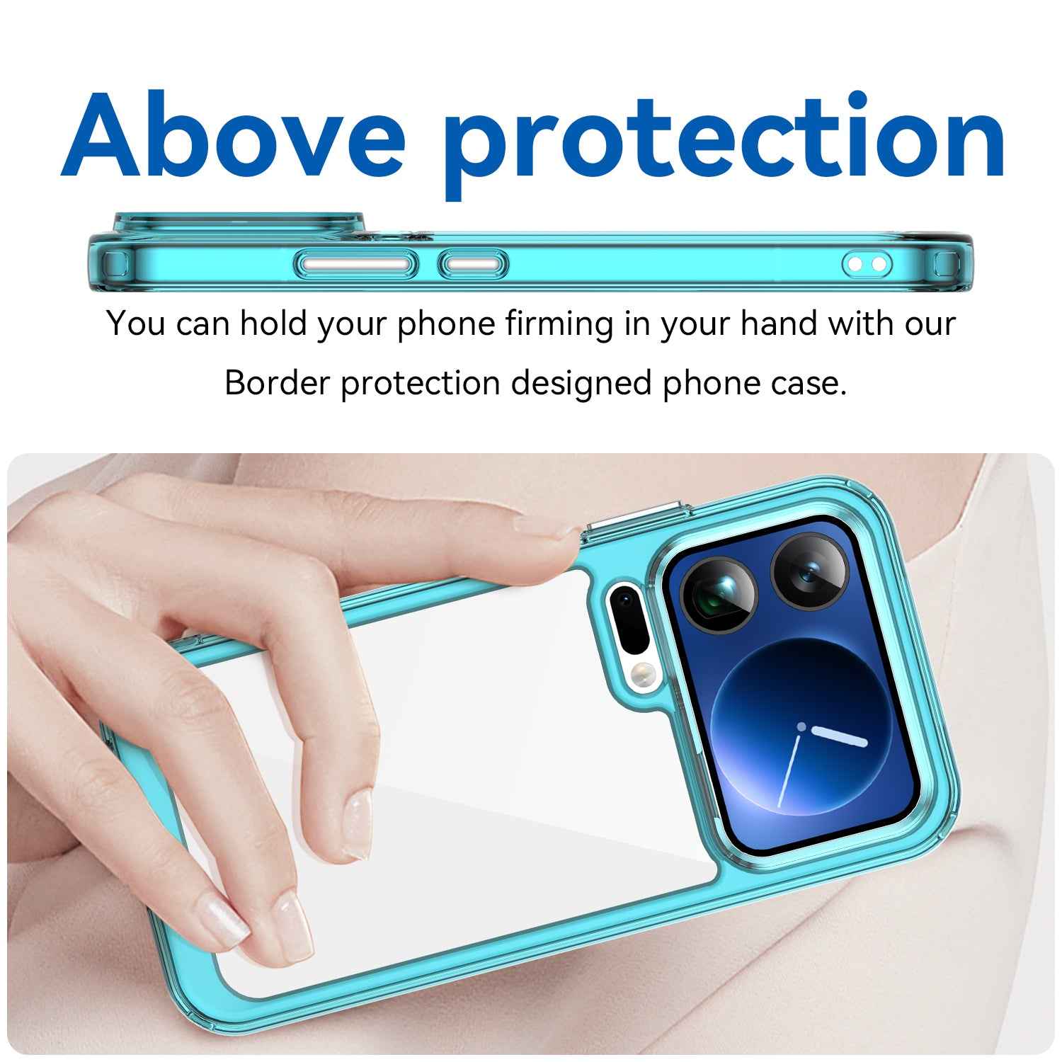 For Xiaomi 17 Pro Phone Case WANLONFENG XC Series TPU Acrylic Cover with Tempered Glass (Big Lens Hole) - Transparent Blue