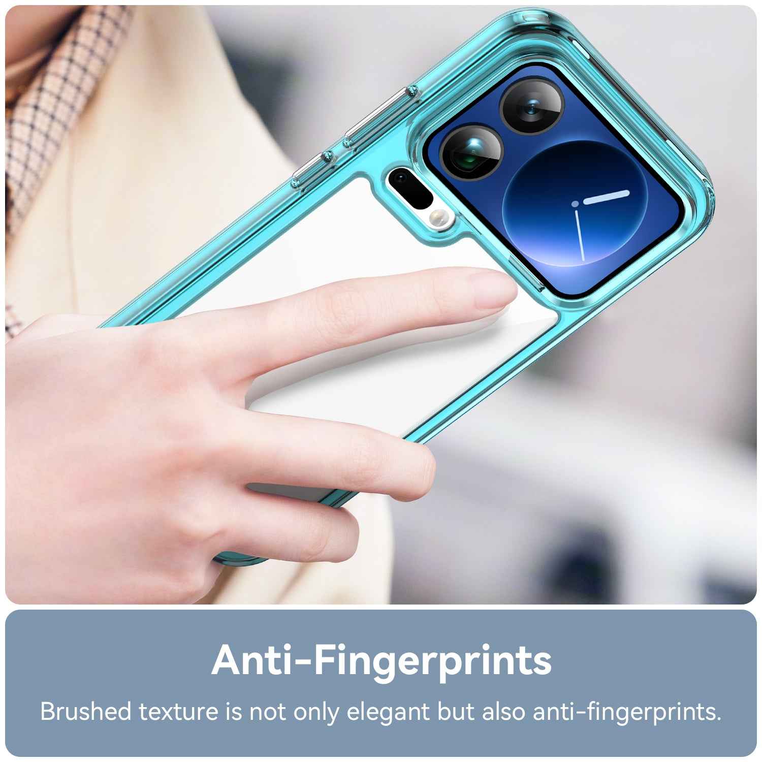 For Xiaomi 17 Pro Phone Case WANLONFENG XC Series TPU Acrylic Cover with Tempered Glass (Big Lens Hole) - Transparent Blue